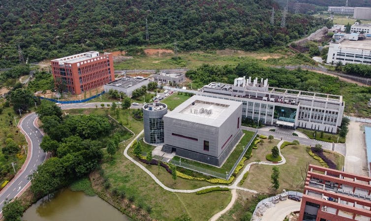 Vue aérienne du P4 du campus de virologie de Wuhan