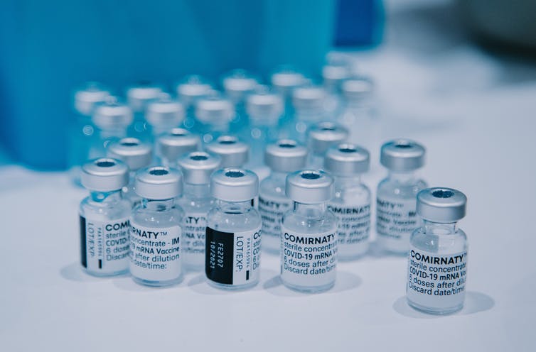 Flacons du vaccin à ARN de Pfizer-BioNTech.