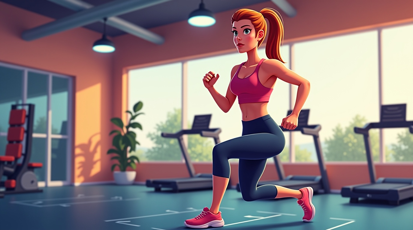 Femme s'entraînant avec un complément de carnitine dans une salle de sport moderne